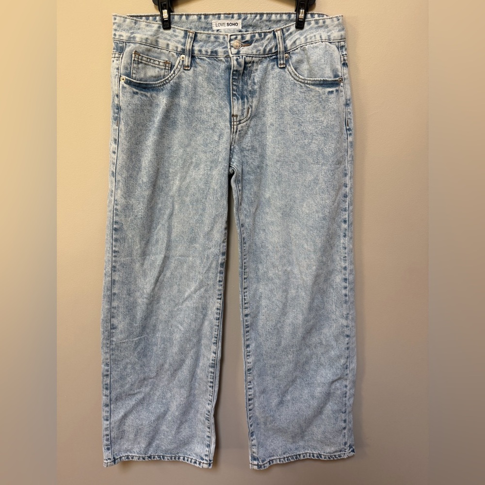 Love Soho Denim Jeans Women's Size 11 Light Wash Wide Leg